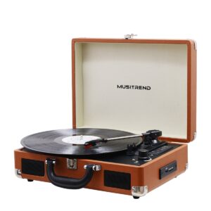 Musitrend Bluetooth Record Player Portable Suitcase Turntable